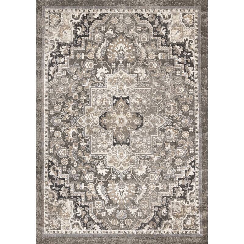 HomeRoots Medallion Modern Rectangle Area Rug - 5' X 8'