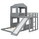 preview thumbnail 43 of 47, Friendly Design Twin over Full Bunk Bed, Loft Bed with Playhous