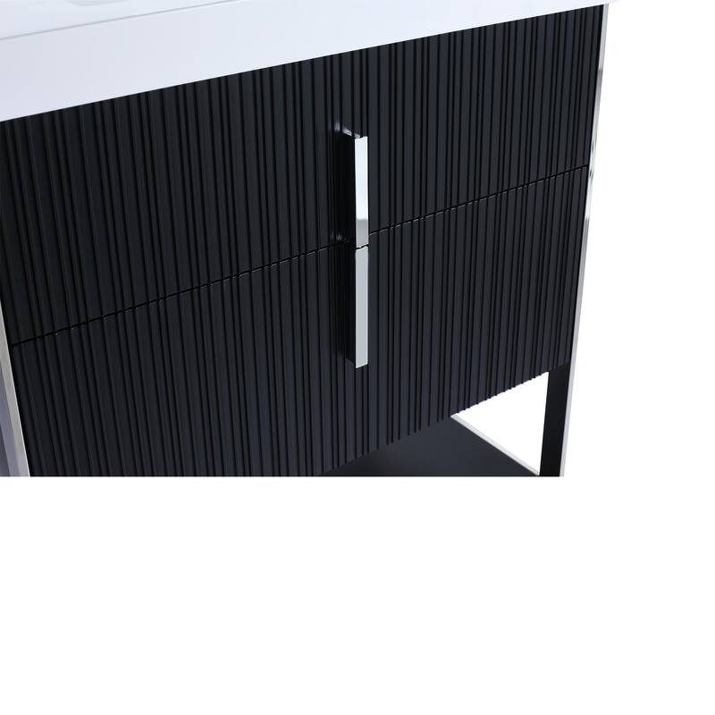 Fine Fixtures Serenity Modern Bathroom Vanity with White Gel Acrylic Top