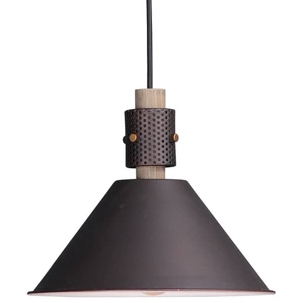slide 2 of 8, Maxim Tucson Single Light 11" Wide Pendant Oil Rubbed Bronze / Weathered Wood