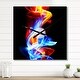 preview thumbnail 7 of 12, Designart 'Fire and Ice' Oversized Abstract Wall CLock 16 in. Wide x 16 in. High