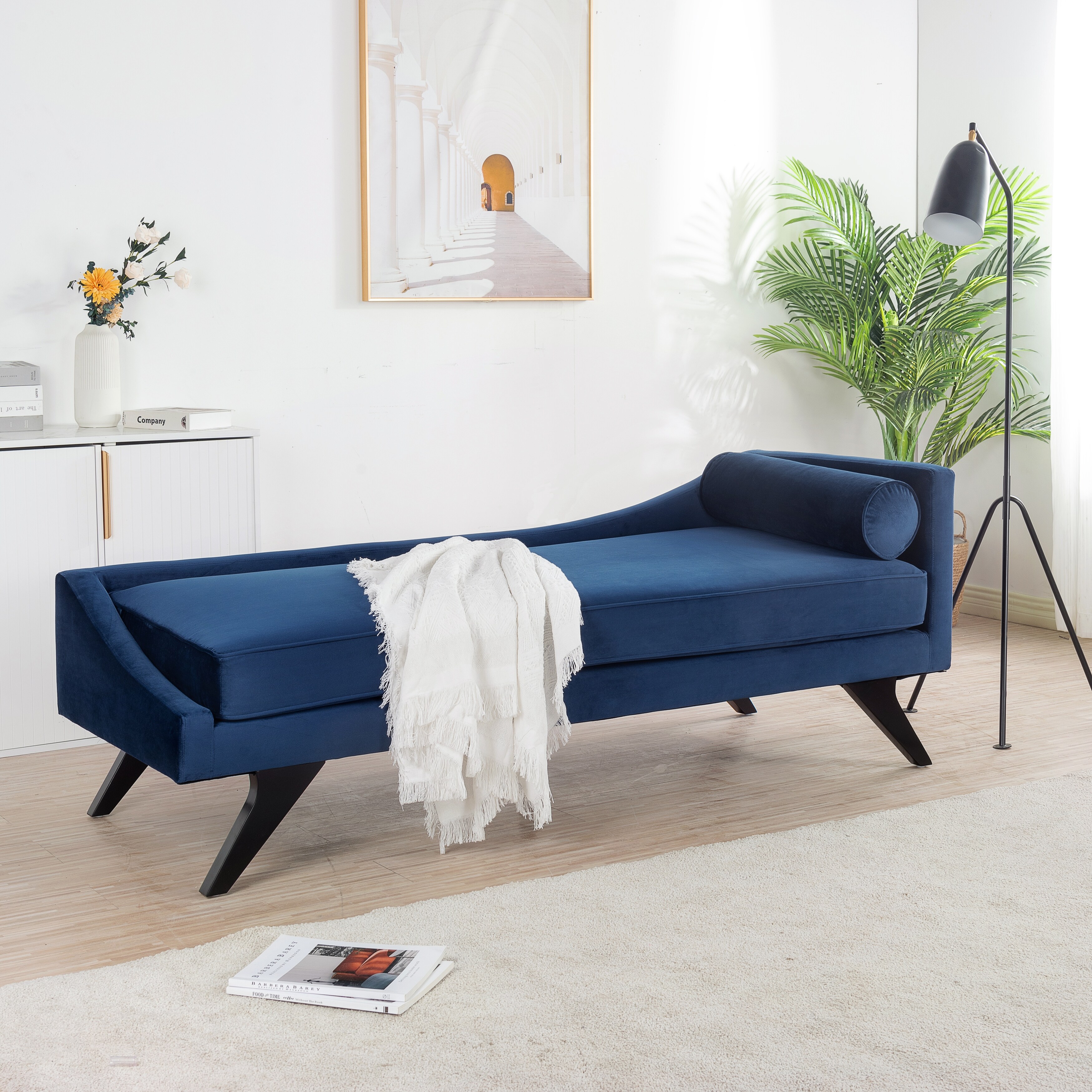 Fabric Chaise Lounges Indoor Square Reclining Chair Right Square
