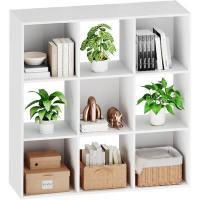 9 Cube Storage Organizer - Open Cube Bookshelf with 5 Removable Back Panels, Display Storage Bookcase for Living Room, Bedroom