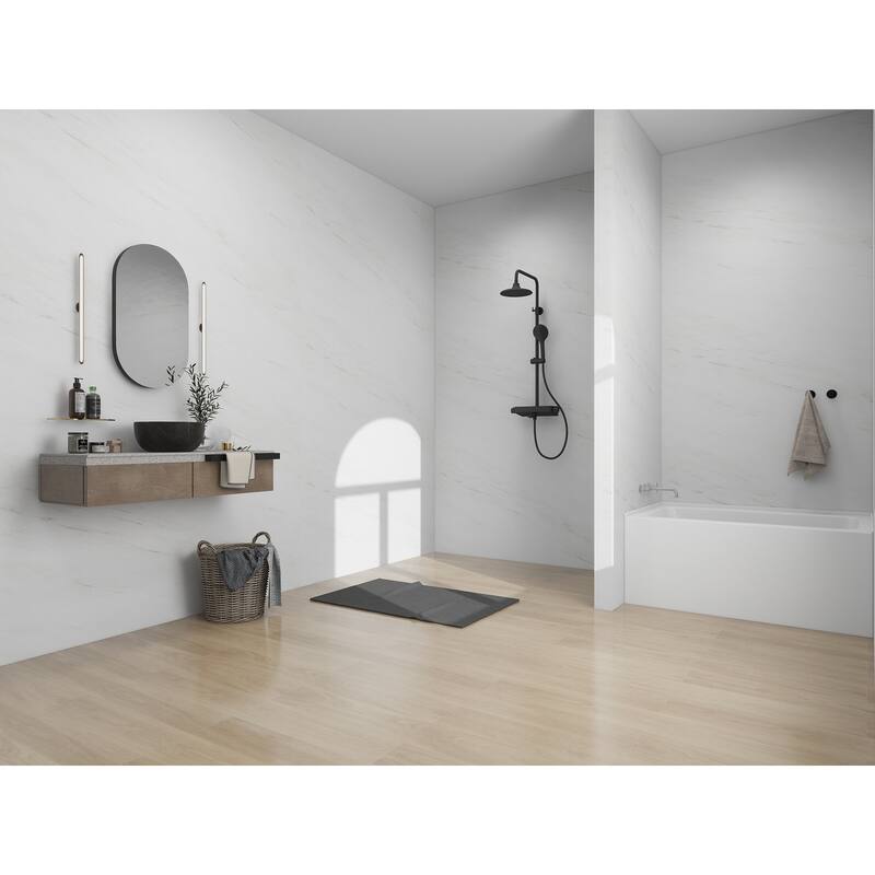 Vanity Art Alcove Soaking Acrylic Bathtub