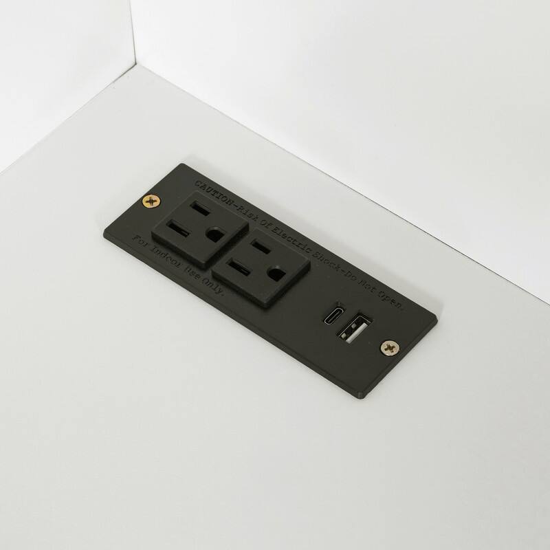 69"Tall Kitchen Pantry with Hutch, Multifunctional Storage Cabinet with Adjustable Shelf and Power Outlet