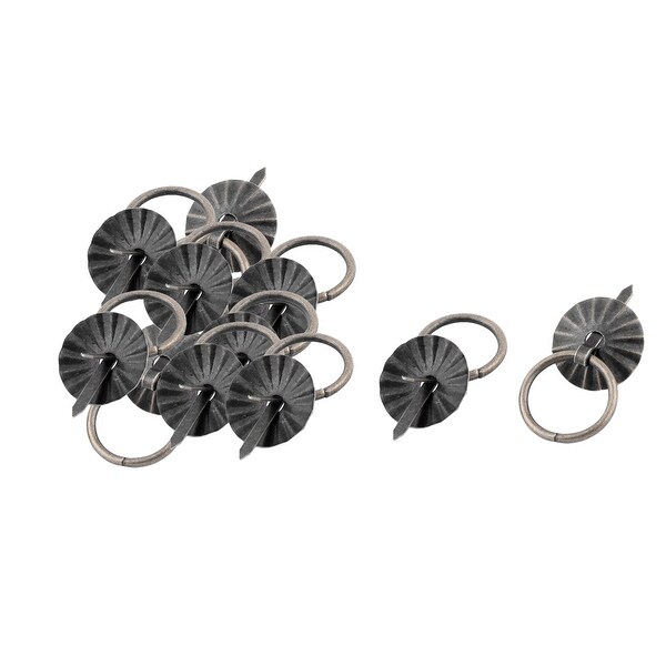 Unique Bargains Wardrobe Drawer Box Iron Retro Style Ring Pull Handle Bronze Tone 12 PCS