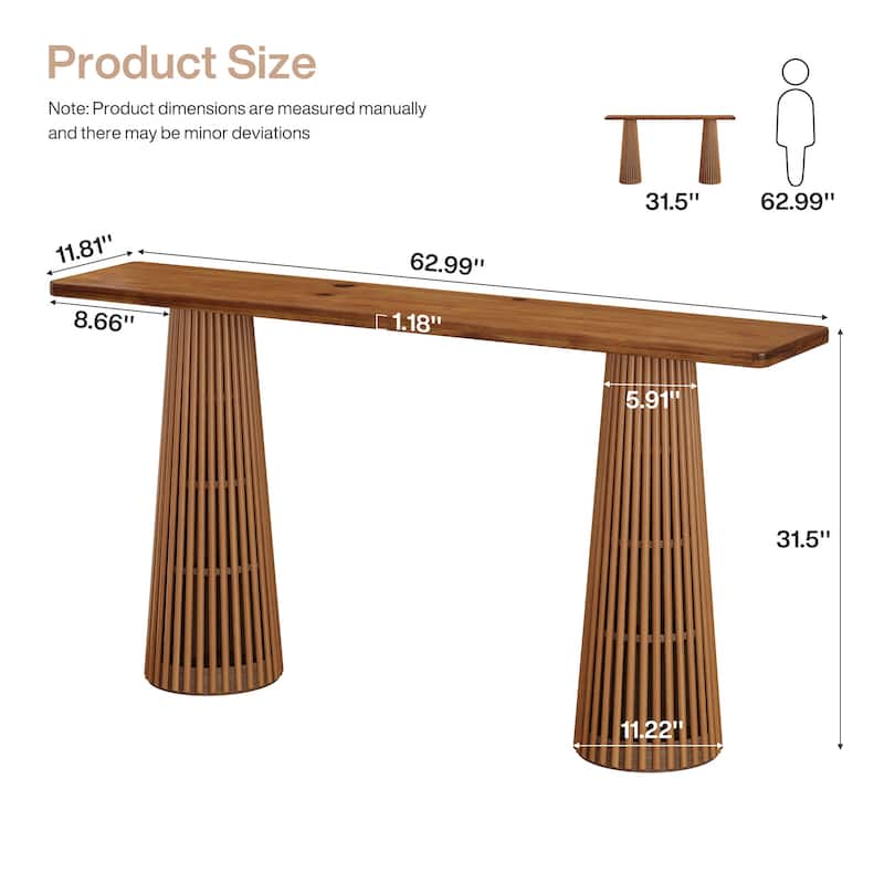 63-Inch Long Console Table for Entryway, Wooden Sofa Table Behind the Couch