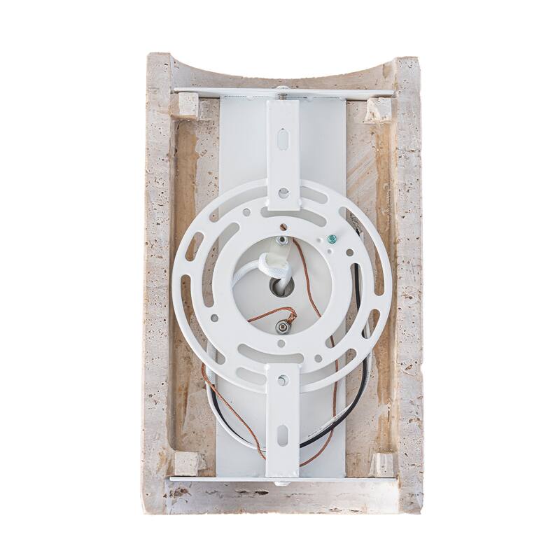 Travertine Dimmable LED Wall Sconce with Vertical Grooved Design