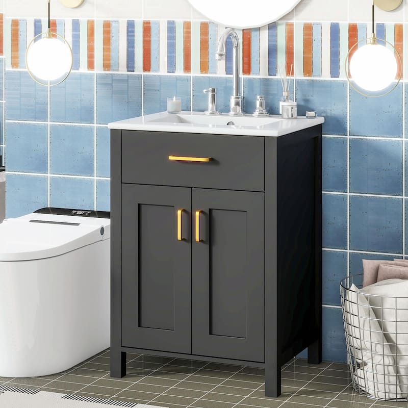 24" Bathroom Vanity Combo with Ceramic Sink