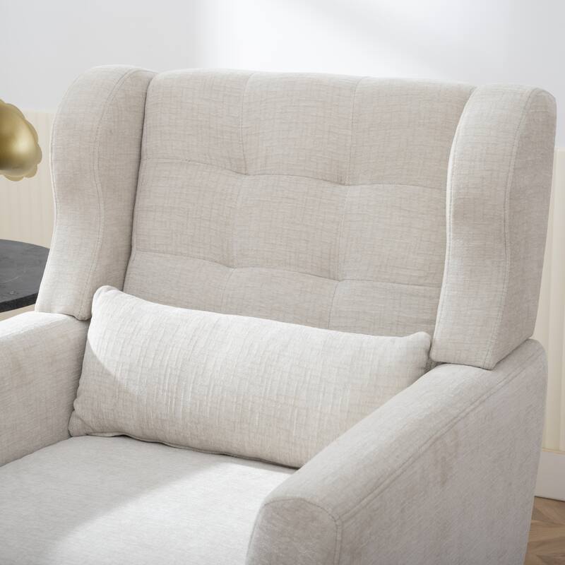 Mid-Century Modern Accent Chair with Waist Cushion, Set of 1