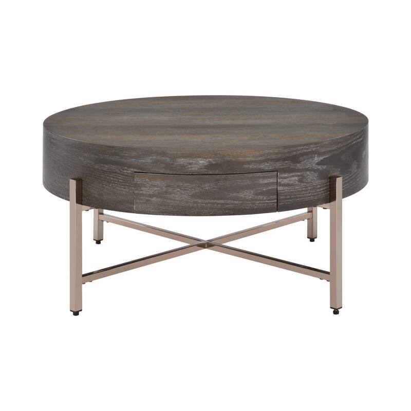 Drum Coffee Table With 1 Drawer
