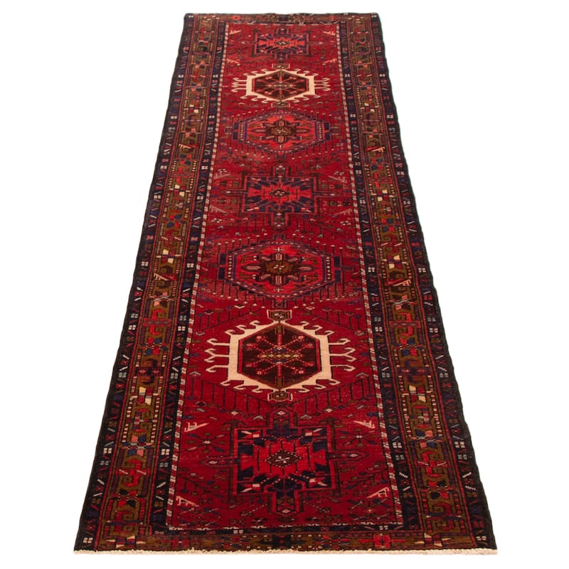 ECARPETGALLERY Hand-knotted Sarabi Red Wool Rug - 3'1 x 10'10