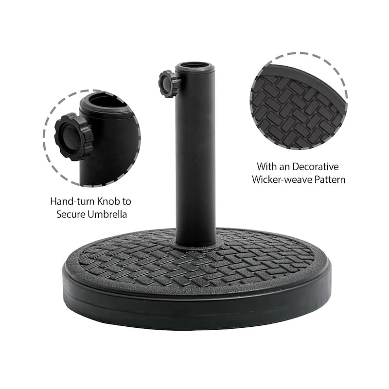 VredHom 30lbs Heavy Duty Patio Market Umbrella Base - 14.96" L x 14.96" W x 13" H