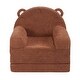 preview thumbnail 9 of 8, Brown Velvet Kids Sofa Chair, Foldable, Soft and Easy to Clean - 44.88” L x 19.69” W x 14.17” H