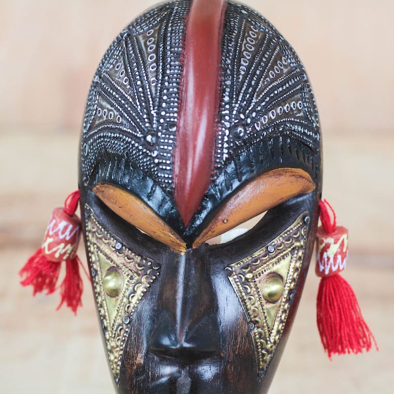 Novica Handmade Striking Beauty African Wood Mask