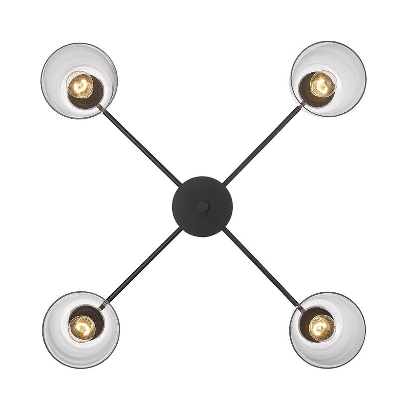 Golden Lighting Remy 4-light Flush Mount in Matte Black