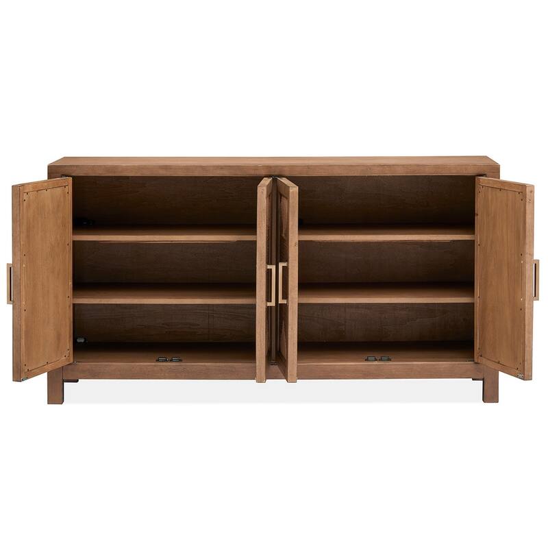 Magnussen Home Lindon Belgian Wheat Buffet - 64''W x 18''D x 34''H