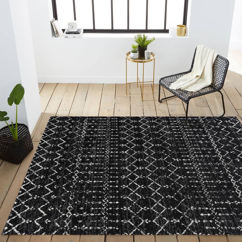 JONATHAN Y Modern HYPE Boho Vintage Diamond Area Rug