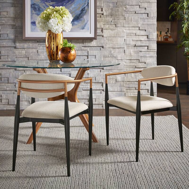 Decatur Mid-century Dining Chair with Two-tone Amber Dust & Black Finish (Set of 2) by iNSPIRE Q Modern