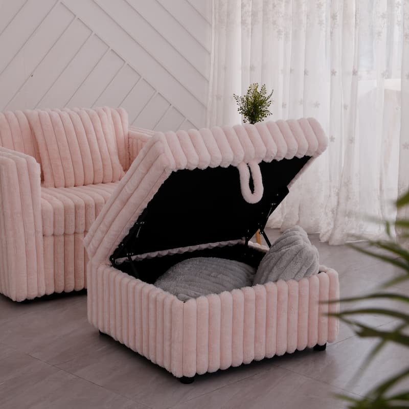 44.9"Soft Modular Sofa Single - Very Comfortable & Stylish. Matches 30.7" Ottoman with Hydraulic Lift. Ideal for Bedroo