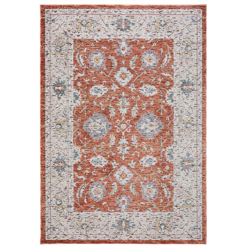 SAFAVIEH Sierra Euphemia Oriental Rug - 6' Square - Ivory/Rust