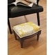 preview thumbnail 1 of 1, Mustard Peony Footstool with wood stained finish