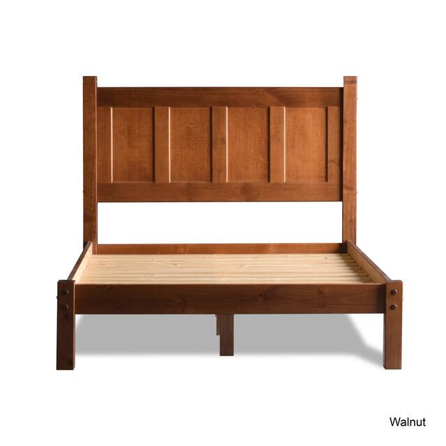Grain Wood Furniture Shaker Solid Wood Panel Platform Bed - Walnut - Queen