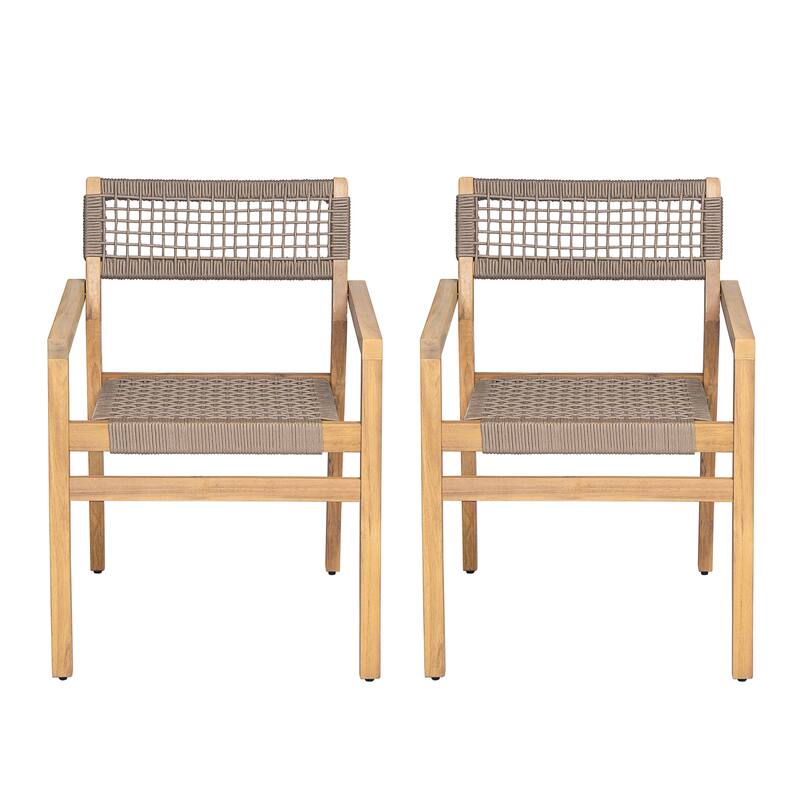 Christopher Knight Home - Lyla Outdoor Rope Woven Acacia Dining Chair Set (Only chair)