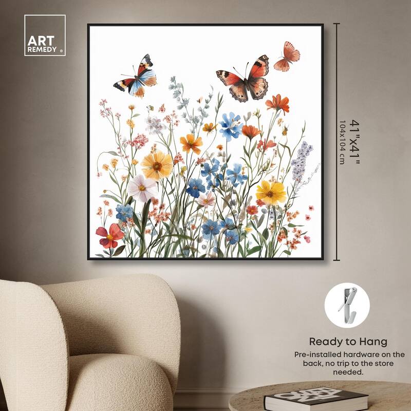 Garden of Fluttering Canvas by Art Remedy