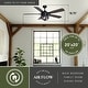 preview thumbnail 3 of 8, Barnes 54 in. Indoor Outdoor Ceiling Fan with Reversible Blades, Dimmable LED Light Kit and Remote, 3 Speeds, Clear Seeded Glass