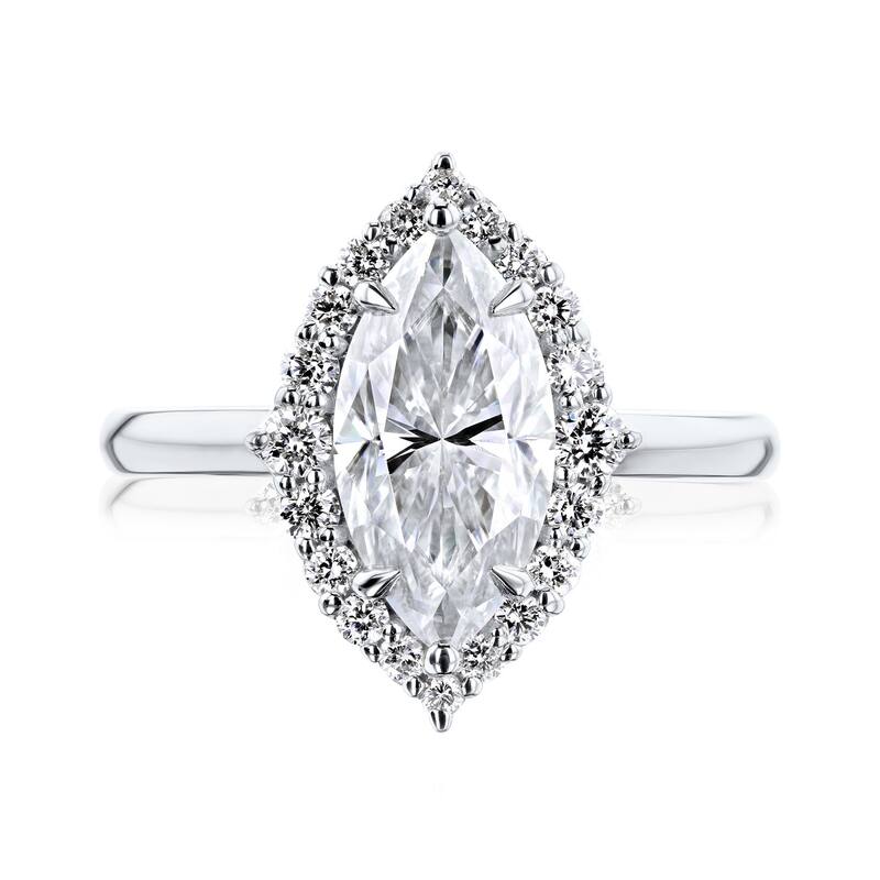 Annello by Kobelli 14k Gold Forever One Margaux Engagement Ring (DEF/VS, DEF/VS) - White - 7.5