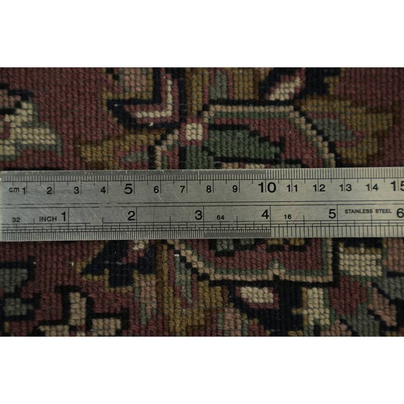 Hand Knotted Oriental 100% Wool Carpet Traditional All-Over Navy Blue & Blues Tabriz Area Rug - 10' 7'' X 7' 9''