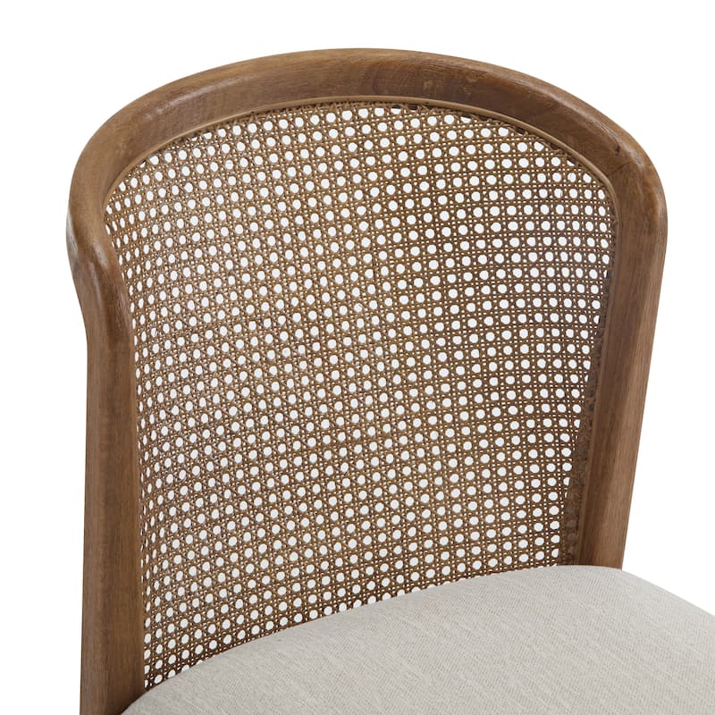 Whim Dining side Chair with Rustic Rubberwood Frame and Woven Cane Backrest (Set of 2) by Christopher Knight Home
