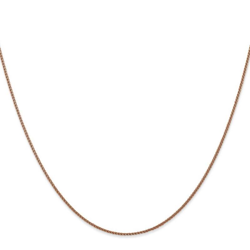 Curata 14k Rose Gold 1mm Wheat Chain Ankle Bracelet 9 Inch