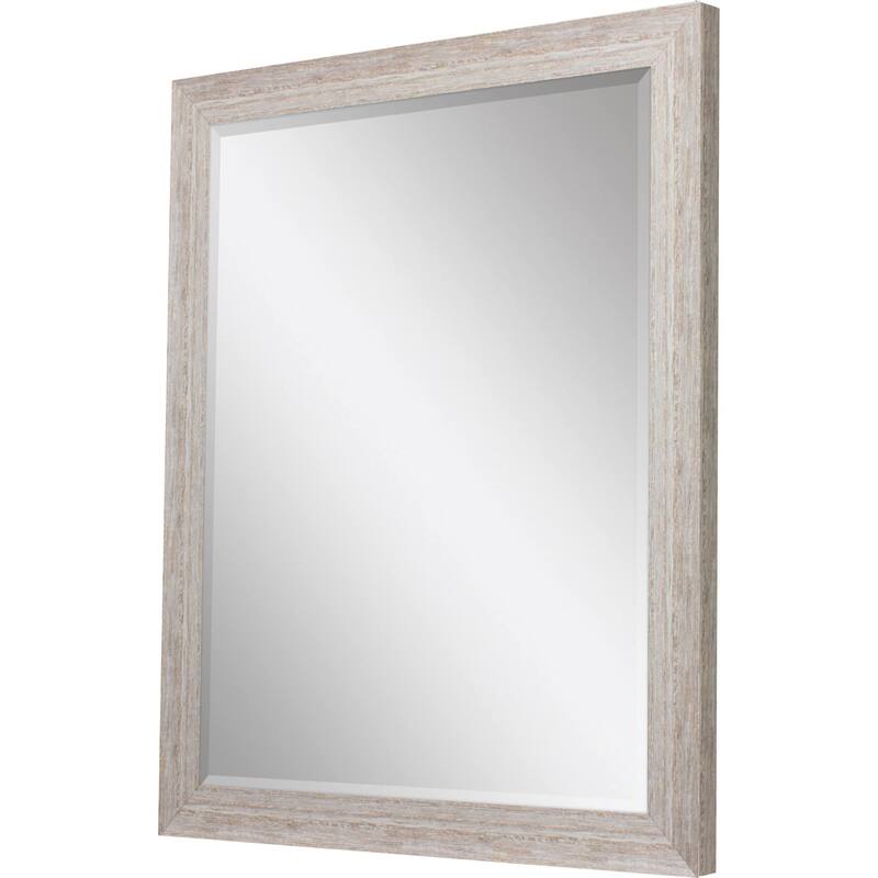 HomeRoots 40" White Distressed Wood Framed Accent Mirror - 28.00 in. x 40.00 in. x 2.00 in.