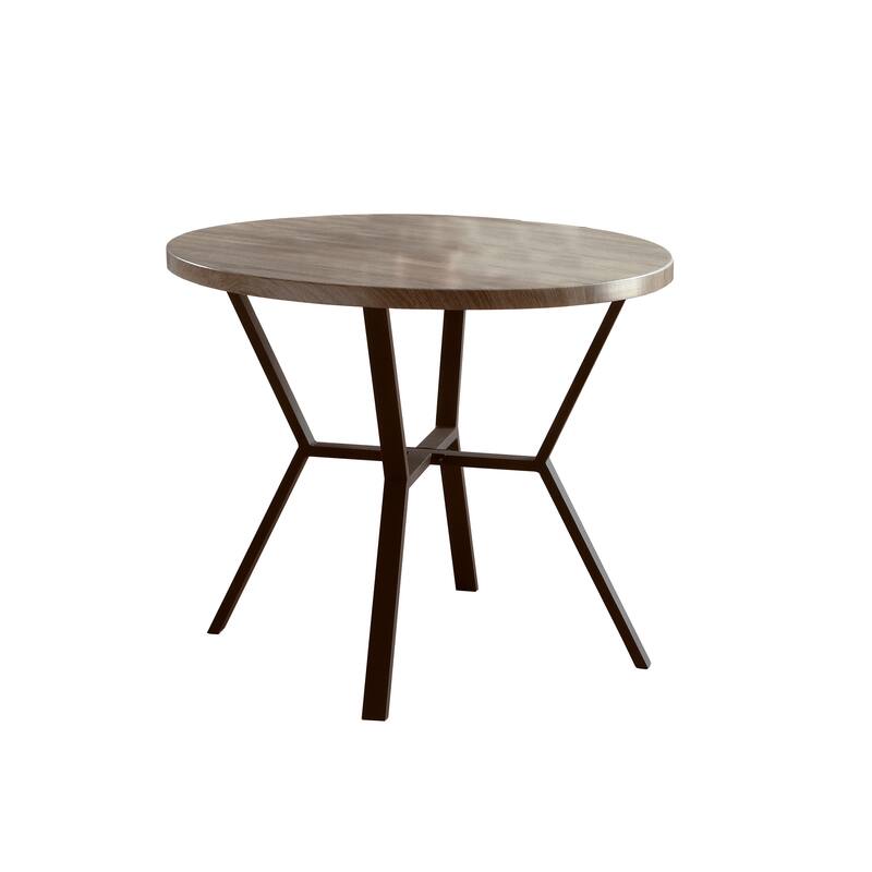 5-Piece wash Round Dining Set Table Chairs Rustic Dining Room Wooden Furniture
