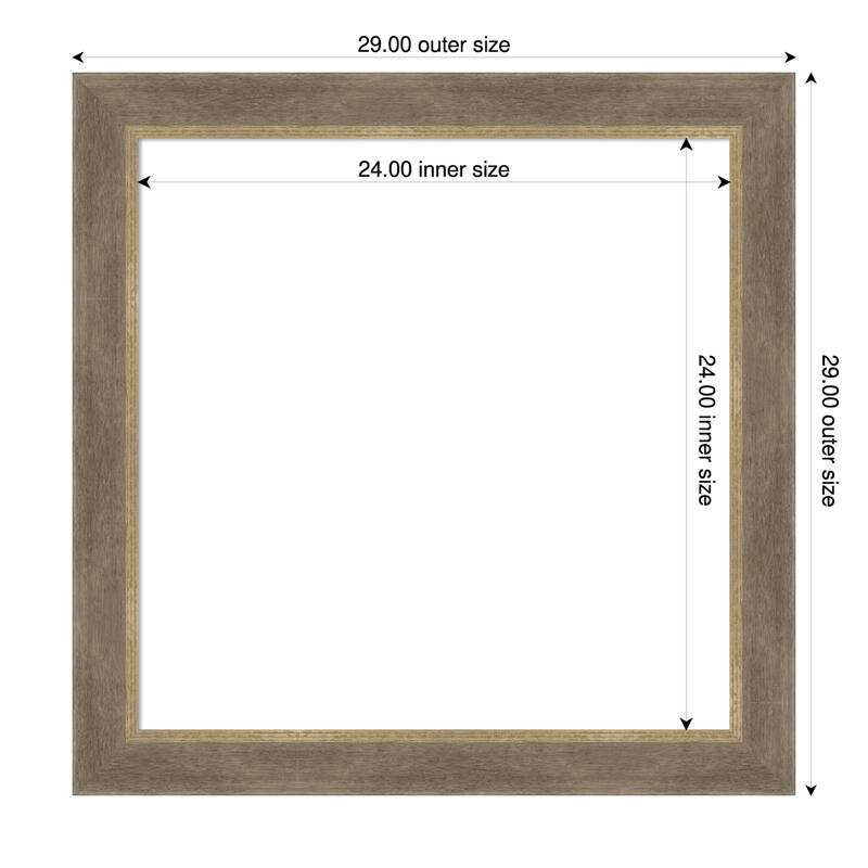 Driftwood Tan Framed Dry Erase Magnetic Board - 29 x 29 in