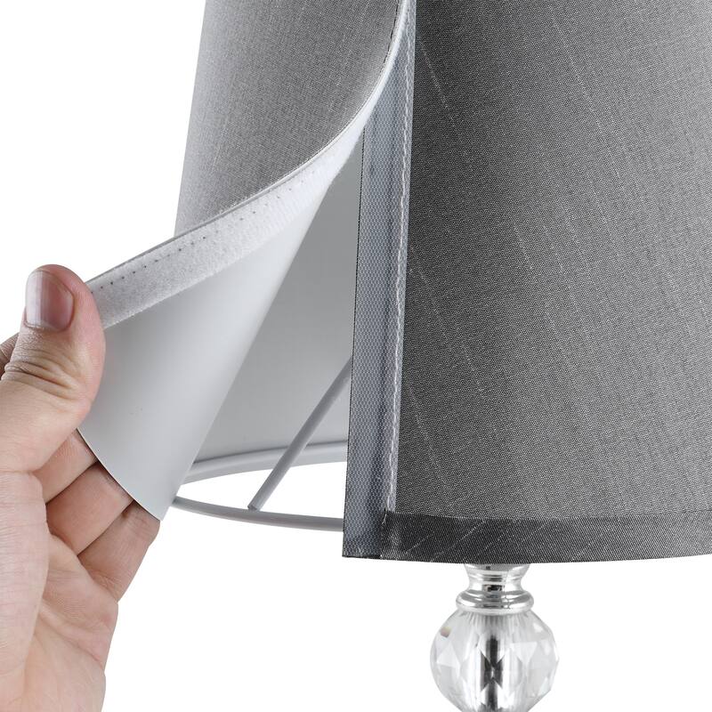 HOMCOM Crystallite Modern Table Lamps for Bedroom Set of 2, Bedside Desk Lamp for Home Office, Lamp Set with Fabric Lampshades