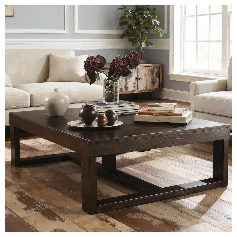 Watson Dark Brown Rectangular Cocktail Table - Veneer