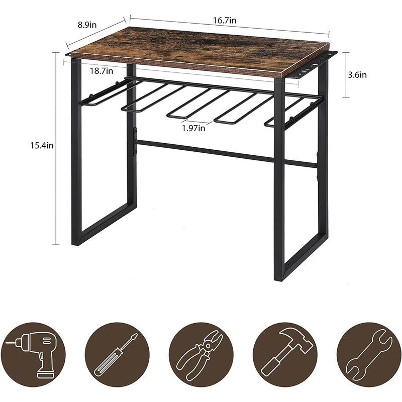 Bench Top Power Tool Organizer with 4 Drill Holders