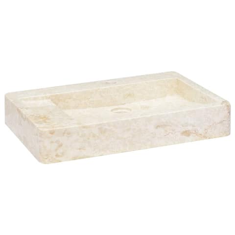 vidaXL Sink Marble - 22.8"x15.4"x3.9"