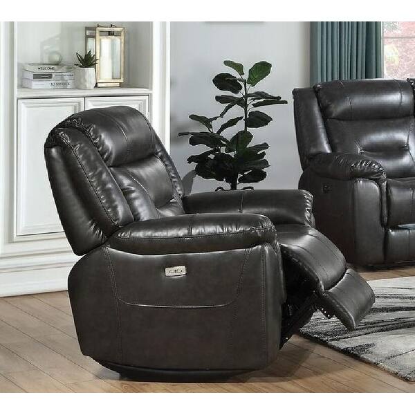 Modern Motion Recliner Motion Rocking Chair with USB Port Faux Leather ...