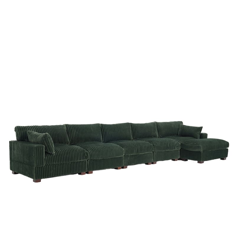 Oversized Plush Modular Sectional Sofa Couch with Ottoman