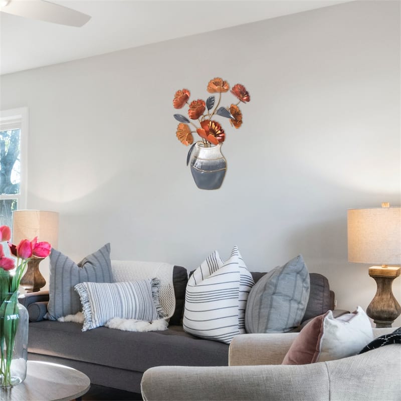 Adeco Metal Flower Wall Decor
