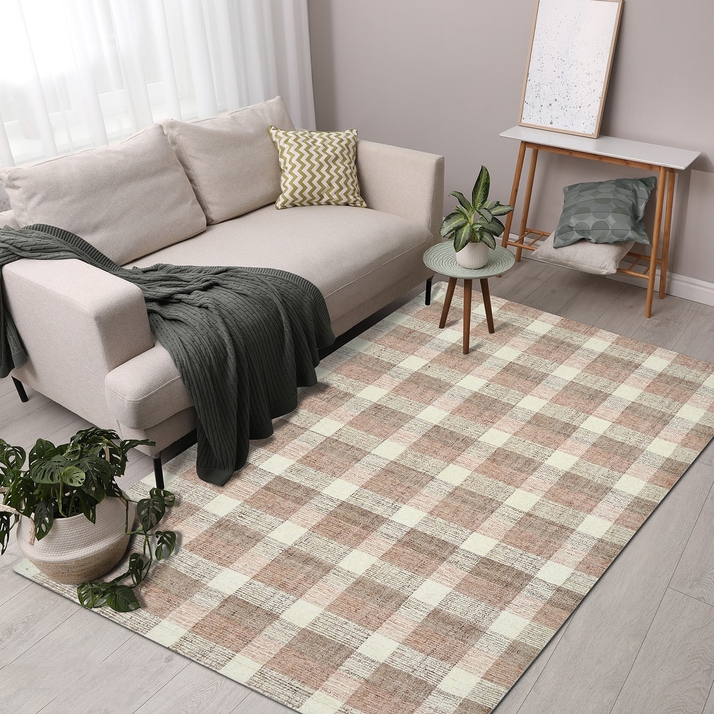 Tennessee Tartan Plaid Hand-Tufted Wool Rug