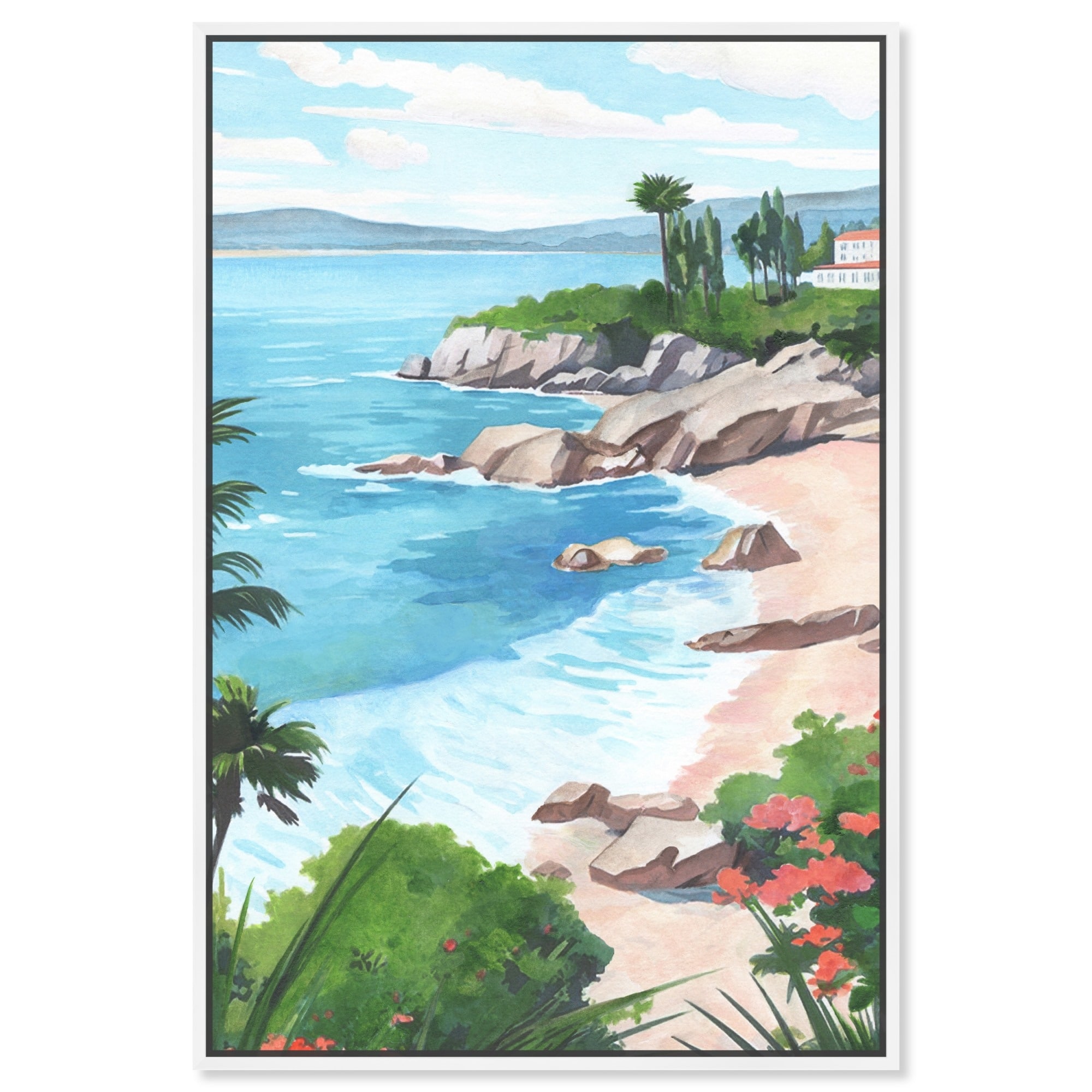 A Beautiful Day Canvas Vibrant Coastal Wall Art by Art Remedy