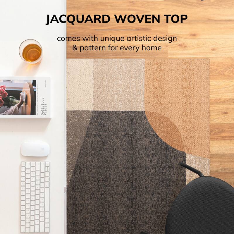 Jani 36"x48" Rug'd Chair Mat-Rug Style Office Chairmat for Carpet & Hard Floors| 0.25" Thick |Non-Slip, Foldable Desk Chair Mat