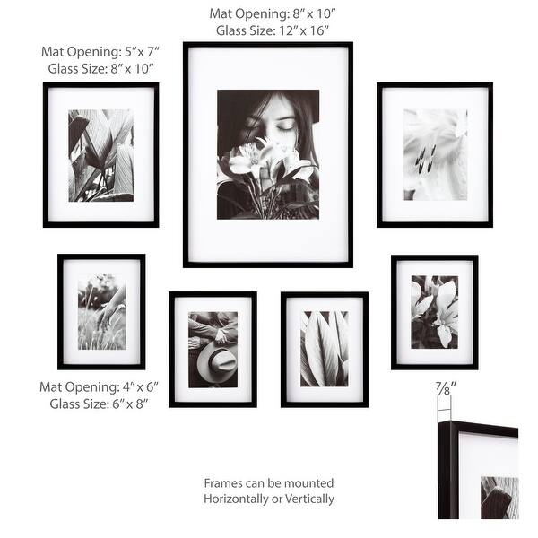 7 Piece Gallery Wall Frame Set With Decorative Art Hanging Template On Sale Overstock 31814755