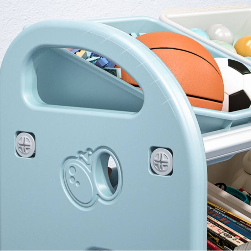 Multilayer Kids' Toys Storage Cabnient Storage Children's Floor Shelf Clutter Organizer Basket