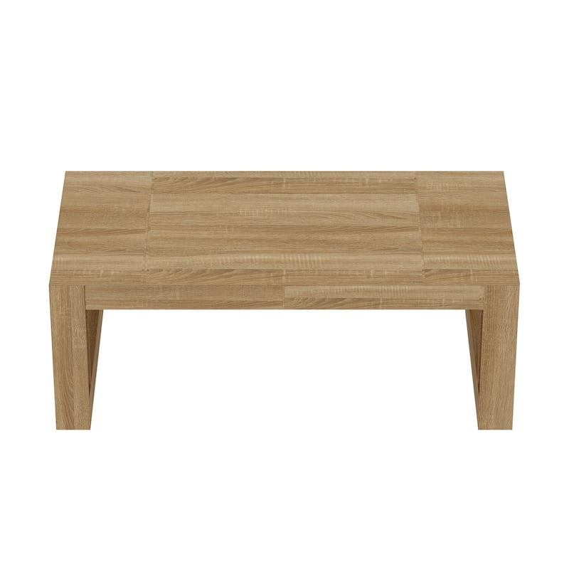 Rectangular Coffee Table Wooden Dining Table with Bottom Storage